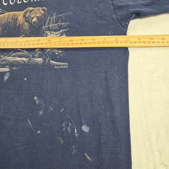 Fruit Of The Loom T Shirt XL Colorado Brown Bear Prairie Mountain VTG Blue READ - Picture 8 of 9
